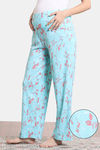 Zivame Maternity Venus Dreams Knit Poly Loungewear Bottom - Aruba Blue — thumbnail 1